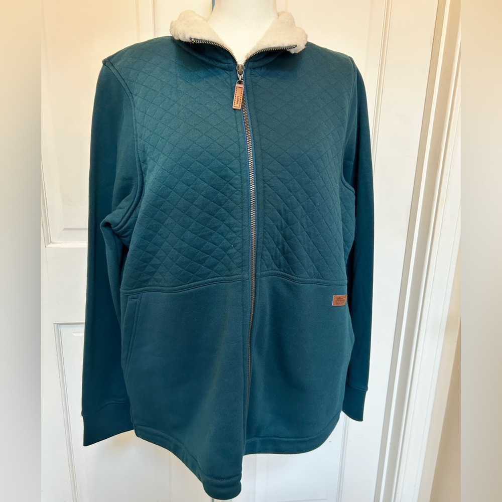 L.L. Bean Teal Quilted Teddy Jacket